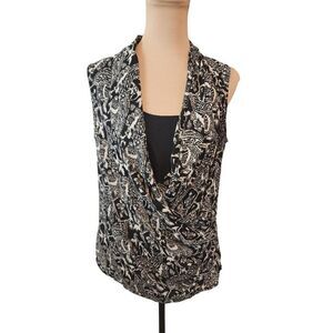 Talbot's Size 12 Petite, Sleeveless Print Blouse